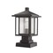 Z-Lite Aspen 1 Light Outdoor Pier Mounted Fixture, Black And Clear Seedy 554PHMS-SQPM-BK - alternate 2